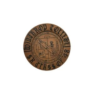 Vtg SC Winthrop College for Women Class of 1948 Wood Plate Veritas Cum Liberate